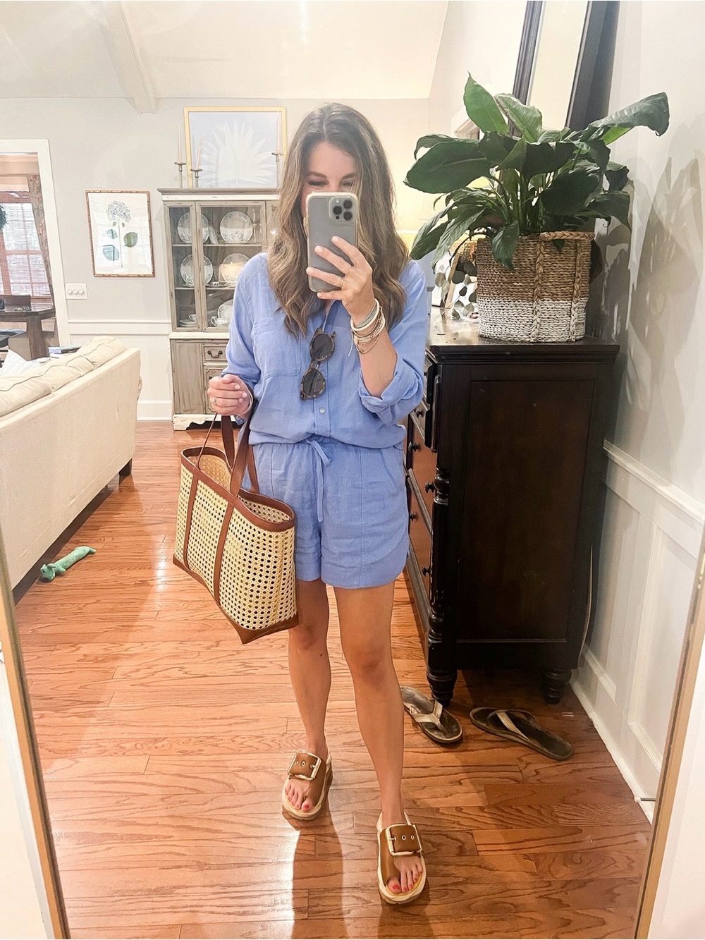 Blue Button Up Shirt Set - Picture 2 of 2